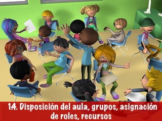 1.4. Disposición del aula, grupos, asignación
de roles, recursos
 