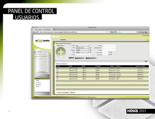 PANEL DE CONTROL
  USUARIOS




4                  2011
 