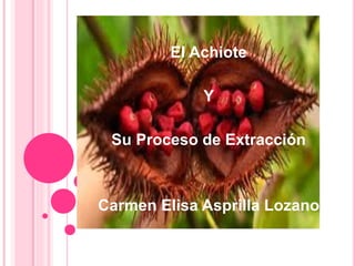 El Achiote
Y
Su Proceso de Extracción
Carmen Elisa Asprilla Lozano
 