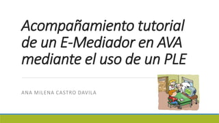 Acompañamiento tutorial
de un E-Mediador en AVA
mediante el uso de un PLE
ANA MILENA CASTRO DAVILA
 