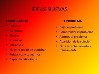 LA DELGADA CÁSCARA SURGIO DEL HUEVO, SE ROMPIO Y TODO SE DERRAMOAbordar las crisis Situaciones problemáticasSi no eres parte del problema, no puedes ser parte de la solución.Confiar en comprender la totalidad del problema Lo mas personal es lo universalCompartir nuevas ideas Compartir  los compromisos 