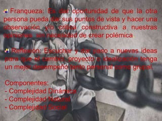 ESCUCHAREscuchar requiere de un ejercicio vital y necesario para la comunicación humana que entendemos como ese estado de “estar presente”. Quien escucha desde este ejercicio, podrá enfocar sus sentidos, su pensar y su ver al “otro” en su condición legítima de “otro” ser humano. Ello implica un encuentro limpio e integro, lejos de un material cargado de prejuicios y de visiones imprecisas sobre quien –recién- conocemos o conversamos. 