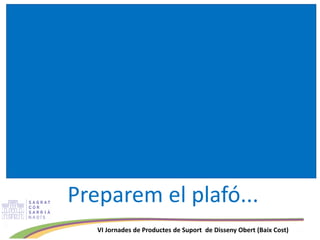 VI Jornades de Productes de Suport de Disseny Obert (Baix Cost)
Preparem el plafó...
 
