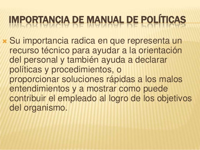 manual de politicas