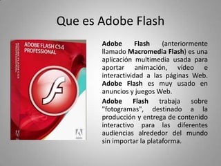 Presentacion adobe flash | PPTX | Computing | Technology & Computing