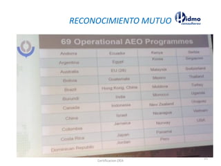 RECONOCIMIENTO MUTUO
Expertos en Gestion Aduanera y
Certificacion OEA
25
 