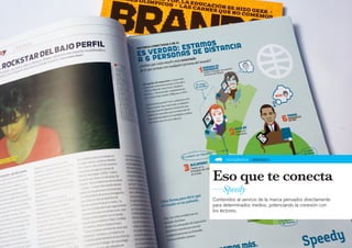 INFOGRAFÍA » BRANDO




Eso que te conecta
—Speedy
Contenidos al servicio de la marca pensados directamente
para determinados medios, potenciando la conexión con
los lectores.
 