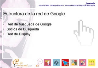 Estructura de la red de Google Red de búsqueda de Google Socios de Búsqueda Red de Display 