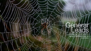 Generar
 Leads
    El reto es encontrar clientes
potenciales allí donde pasan su
   tiempo y llevarlos al lugar de
                     conversión
 
