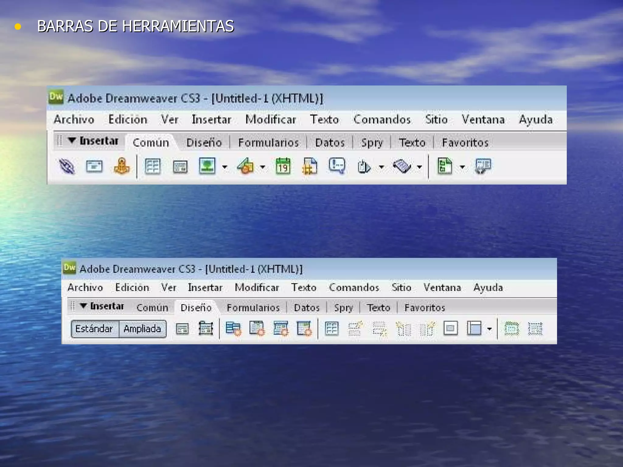 BARRAS DE HERRAMIENTAS 