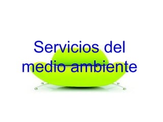 Servicios del
medio ambiente
 