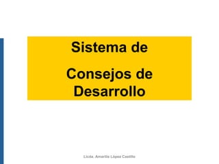 Sistema de
Consejos de
Desarrollo
Licda. Amarilis López Castillo
 