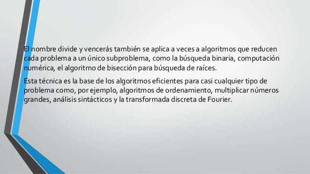 Algoritmo divide y vencerás