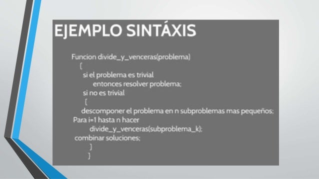 Algoritmo divide y vencerás