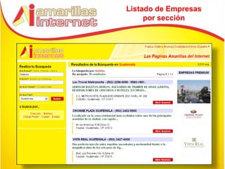 Listado de Empresas
     por sección
 