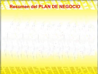 Resumen del PLAN DE NEGOCIO 