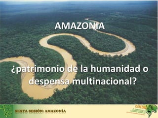 AMAZONIA ¿patrimonio de la humanidad o despensa multinacional?  