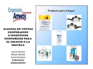 Productos para el hogar:Isauro Herrera Marylis MuñozAnnia CarranzaEmpresarios Independientes