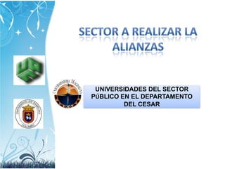 UNIVERSIDADES DEL SECTOR
PÚBLICO EN EL DEPARTAMENTO
DEL CESAR

 