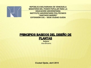 REPÚBLICA BOLIVARIANA DE VENEZUELA
MINISTERIO DEL PODER POPULAR PARA LA
EDUCACIÓN UNIVERSITARIA
INSTITUTO UNIVERSITARIO POLITÉCNICO
“SANTIAGO MARIÑO”
EXTENSIÓN COL – SEDE CIUDAD OJEDA
Autora:
Ana Briceno
Ciudad Ojeda, abril 2015
 