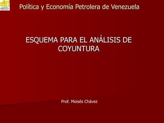 Política y Economía Petrolera de Venezuela ESQUEMA PARA EL ANÁLISIS DE COYUNTURA Prof. Moisés Chávez  