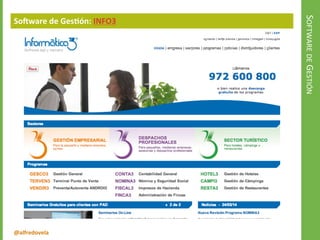 @alfredovela
SOFTWAREDEGESTIÓN
Software de Gestión: INFO3
 