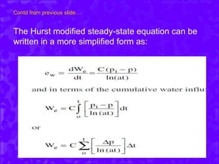Contd from previous slide…
The Hurst modified steady-state equation can be
written in a more simplified form as:
 