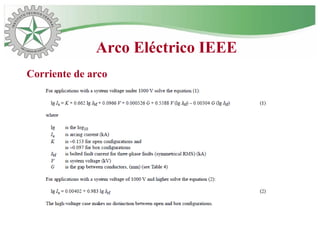 Arco Eléctrico IEEE
Corriente de arco
 