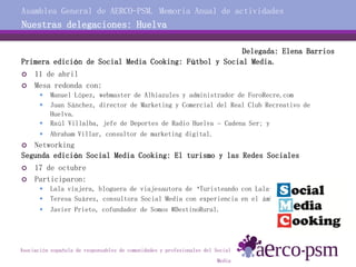 Asociación española de responsables de comunidades y profesionales del Social
Media
Delegada: Elena Barrios
Primera edició...