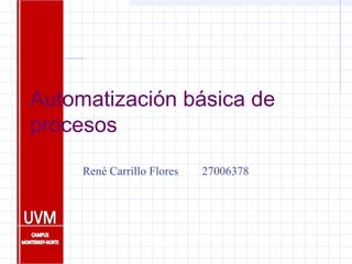 Automatización básica de
procesos
     René Carrillo Flores   27006378
 