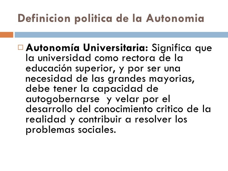Sobre la Autonomía