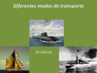 Diferentes modos de transporte




         Acuáticos
 