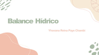 Balance Hídrico
Yhovana Reina Paye Chambi
 