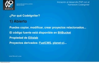 Presentación Framework CodeIgniter | PDF
