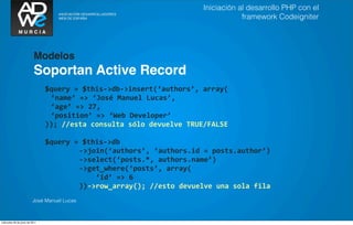 Presentación Framework CodeIgniter | PDF