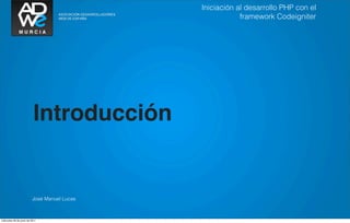 Presentación Framework CodeIgniter | PDF