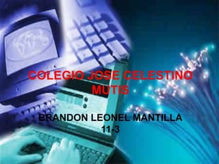COLEGIO JOSE CELESTINO
         MUTIS

 BRANDON LEONEL MANTILLA
           11-3
 