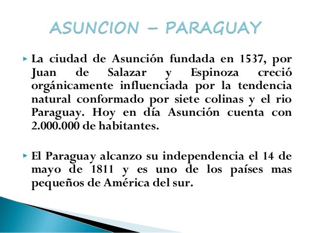 ASUNCION DEL PARAGUAY (CIUDAD SOBRE 7 COLINAS) - DESENMASCARANDO LAS FALSAS  DOCTRINAS - Gabitos