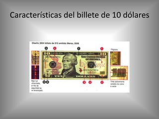 Características del billete de 10 dólares
 