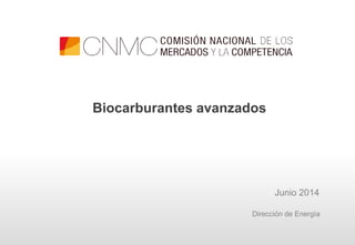 Junio 2014
Biocarburantes avanzados
Dirección de Energía
 