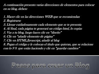 ALGO BREVE DE UN BLOG