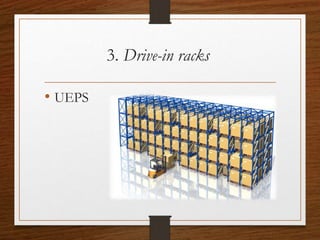 3. Drive-in racks
• UEPS
 