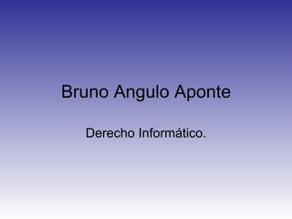 Bruno Angulo Aponte Derecho Informático. 