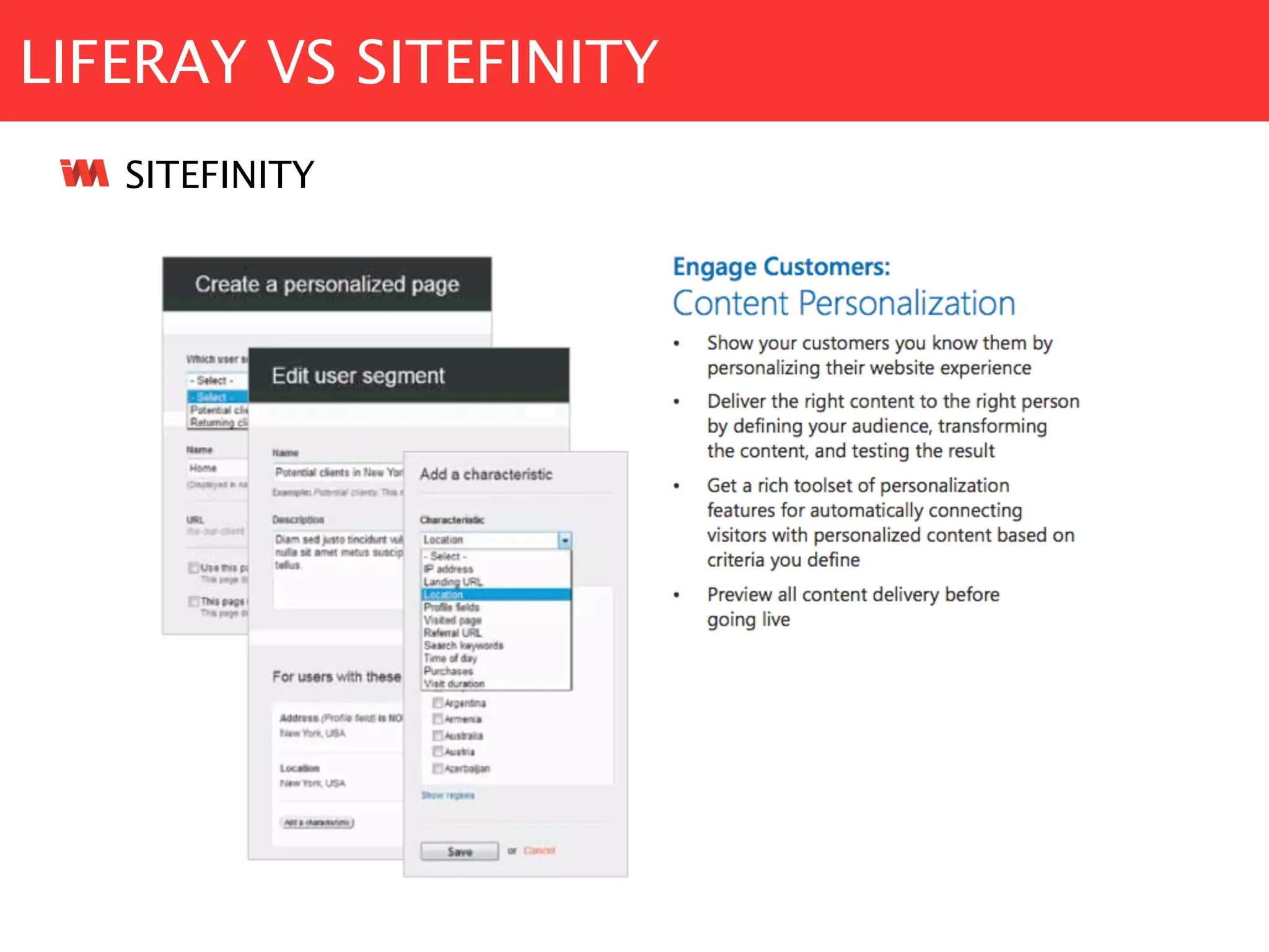 LIFERAY VS SITEFINITY
SITEFINITY
 