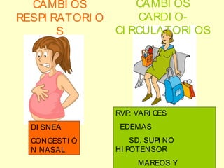 CAMBI OS
RESPI RATORI O
S
DI SNEA
CONGESTI Ó
N NASAL
CAMBI OS
CARDI O-
CI RCULATORI OS
RVP: VARI CES
EDEMAS
SD. SUPI NO
HI POTENSOR
MAREOS Y
 