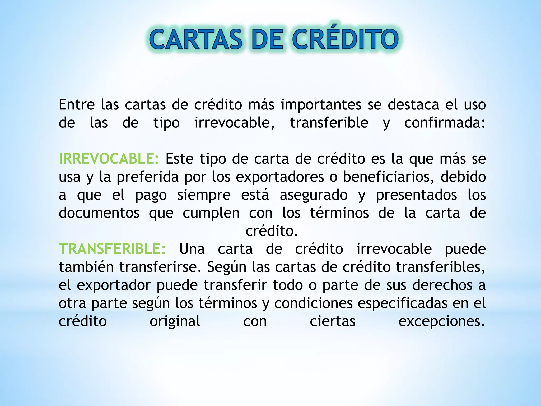 prueba de cartas a credito | PPTX