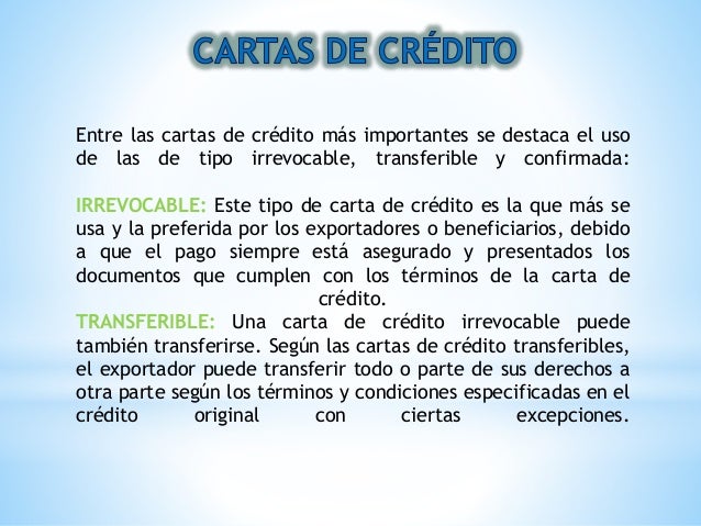 Prueba de cartas a credito
