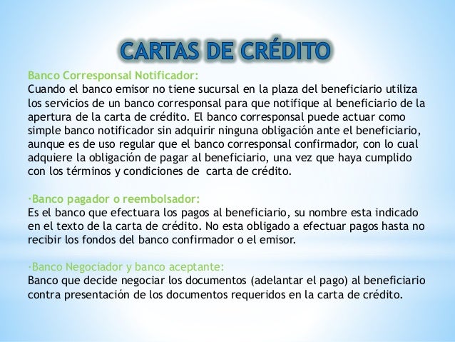 CARTAS DE CREDITO