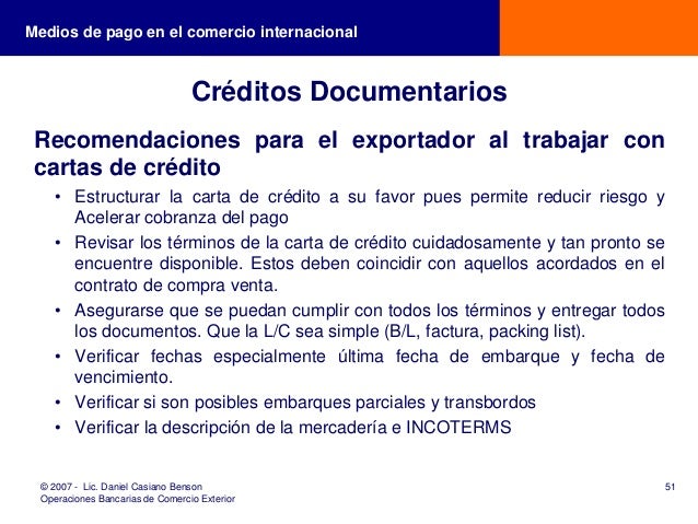 credito documentario de importacion y exportacion peru