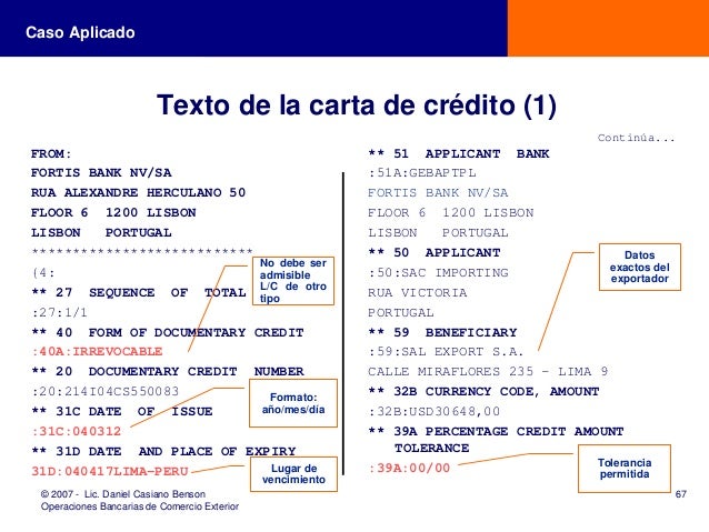 Presentacion cartas de credito